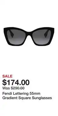 Nordstrom Fendi Lettering 55mm Gradient Square Sunglasses offer