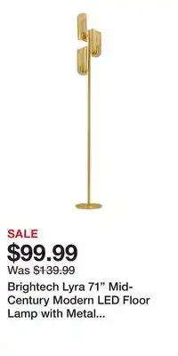Nordstrom Brightech Lyra 71 Mid-Century Modern LED Floor Lamp with Metal Cylinder Shades offer