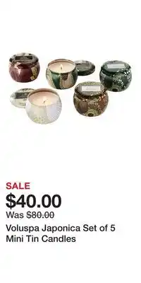 Nordstrom Voluspa Japonica Set of 5 Mini Tin Candles offer