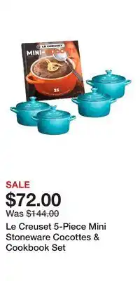 Nordstrom Le Creuset 5-Piece Mini Stoneware Cocottes & Cookbook Set offer