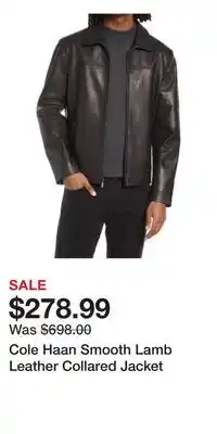 Nordstrom Cole Haan Smooth Lamb Leather Collared Jacket offer