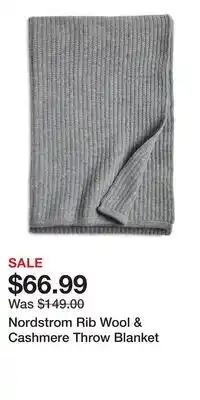 Nordstrom Nordstrom Rib Wool & Cashmere Throw Blanket offer