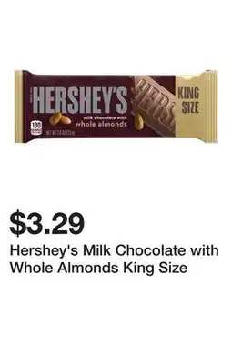 Wegmans Hershey's Milk Chocolate with Whole Almonds King Size offer