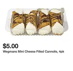 Wegmans Wegmans Mini Cheese Filled Cannolis, 4pk offer