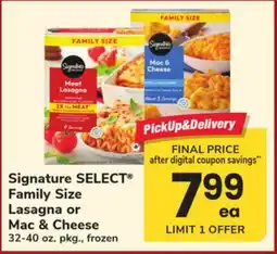 ACME Signature SELECT Family Size Lasagna or Mac & Cheese offer