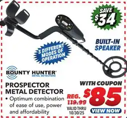 Big 5 Bounty Hunter Prospector Metal Detector offer
