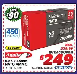 Big 5 Aguila 5.56 x 45mm NATO 55GR 450 Round offer