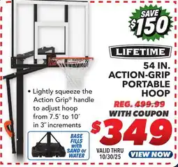 Big 5 Lifetime 54 Action Grip Portable Hoop offer