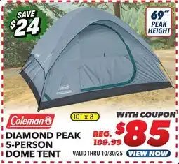 Big 5 Coleman Diamond Peak 5-Person Dome Tent offer