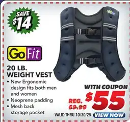 Big 5 GoFit Weight Vest 20 lb offer