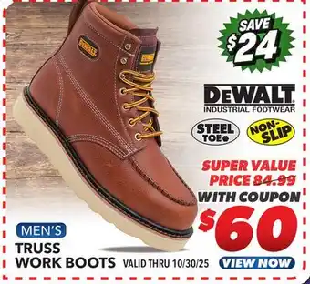 Big 5 DeWalt Truss Steel Toe Men's Work Boots offer
