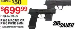 Dunham's Sports SIG SAUER P365 MACRO OR P365 FUSE 9MM offer