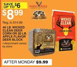 Dunham's Sports 40 LB. WICKED CLEAN DEER CORN OR 20 LB. APPLE FLAVOR DEER BLOCK offer