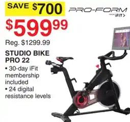 Dunham's Sports PRO-FORM STUDIO BIKE PRO 22 offer