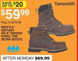Dunham's Sports MEN'S 6 DEFIANT OR 8 DARIUS STEEL TOE WORK BOOTS offer
