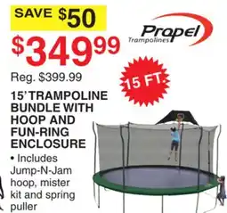 Dunham's Sports 15' TRAMPOLINE BUNDLE WITH HOOP AND FUN-RING ENCLOSURE offer