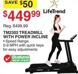 Dunham's Sports TM2302 TREADMILL WITH POWER INCLINE offer