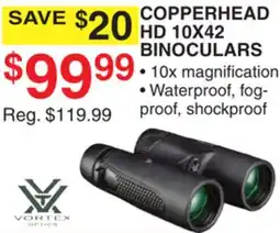 Dunham's Sports VORTEX COPPERHEAD HD 10X42 BINOCULARS offer