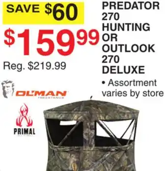 Dunham's Sports PREDATOR 270 HUNTING OR OUTLOOK 270 DELUXE offer