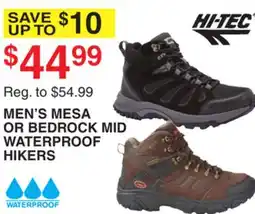 Dunham's Sports MEN'S MESA OR BEDROCK MID WATERPROOF HIKERS offer
