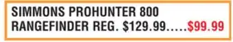 Dunham's Sports SIMMONS PROHUNTER 800 RANGEFINDER offer