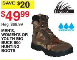 Dunham's Sports ITASCA MEN'S, WOMEN'S OR YOUTH BIG BUCK 800 HUNTING BOOTS offer