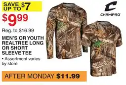 Dunham's Sports MEN'S OR YOUTH REALTREE LONG OR SHORT SLEEVE TEE offer