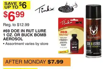 Dunham's Sports 69 DOE IN RUT LURE 1 OZ. OR BUCK BOMB AEROSOL offer