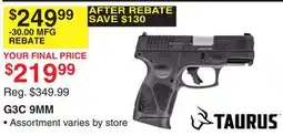 Dunham's Sports TAURUS G3C 9MM offer