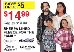 Dunham's Sports SHERPA LINED FLEECE FOR THE FAMILY offer