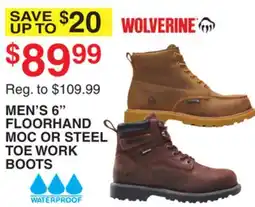 Dunham's Sports MEN'S 6 FLOORHAND MOC OR STEEL TOE WORK BOOTS offer
