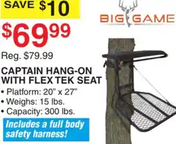 Dunham's Sports CAPTAIN HANG-ON WITH FLEX TEK SEAT PLATFORM offer