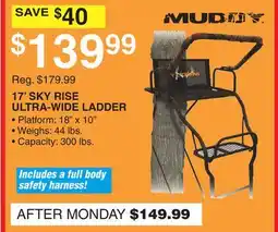 Dunham's Sports 17' SKY RISE ULTRA-WIDE LADDER offer