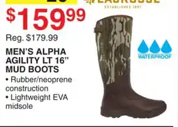 Dunham's Sports MEN'S ALPHA AGILITY LT 16 MUD BOOTS offer