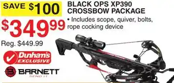 Dunham's Sports BARNETT BLACK OPS XP390 CROSSBOW PACKAGE offer