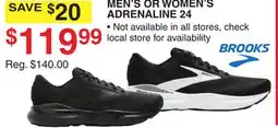 Dunham's Sports BROOKS MEN'S OR WOMEN'S ADRENALINE 24 offer