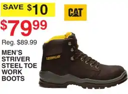 Dunham's Sports CAT MEN'S STRIVER STEEL TOE WORK BOOTS offer