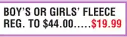 Dunham's Sports BOY'S OR GIRLS' FLEECE offer