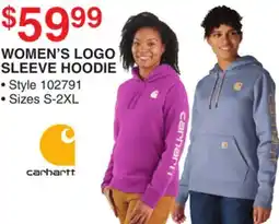 Dunham's Sports CARHARTT WOMEN'S LOGO SLEEVE HOODIE offer