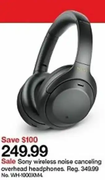 Target Sony Wireless Noise Canceling Overhead Headphones offer