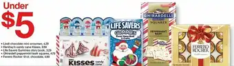 Target Lindt Chocolate Mini Snowman,Hershey's Candy Cane Kisses, Life Savers Gummies, Ghirardelli,Ferrero Rocher offer