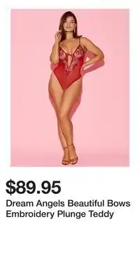 Victoria's Secret Dream Angels Beautiful Bows Embroidery Plunge Teddy offer