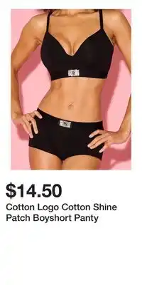 Victoria's Secret Cotton Logo Cotton Shine Patch Boyshort Panty offer
