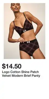 Victoria's Secret Logo Cotton Shine Patch Velvet Modern Brief Panty offer