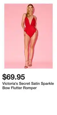 Victoria's Secret Victoria's Secret Satin Sparkle Bow Flutter Romper offer
