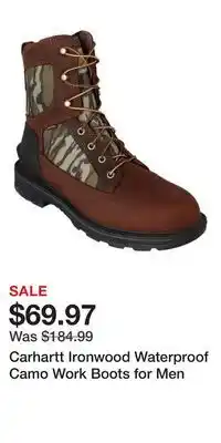 Cabela's Carhartt Ironwood Waterproof Camo Work Boots for Men offer