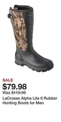 Cabela's LaCrosse Alpha Lite II Rubber Hunting Boots for Men offer