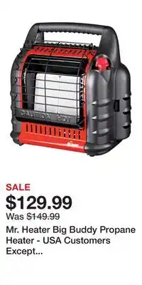 Cabela's Mr. Heater Big Buddy Propane Heater - USA Customers Except Massachusetts offer