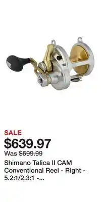 Cabela's Shimano Talica II CAM Conventional Reel - Right - 5.2:1/2.3:1 - Reel Size 32.4 oz offer