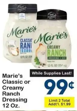 Fairplay Marie's Classic or Creamy Ranch Dressing offer